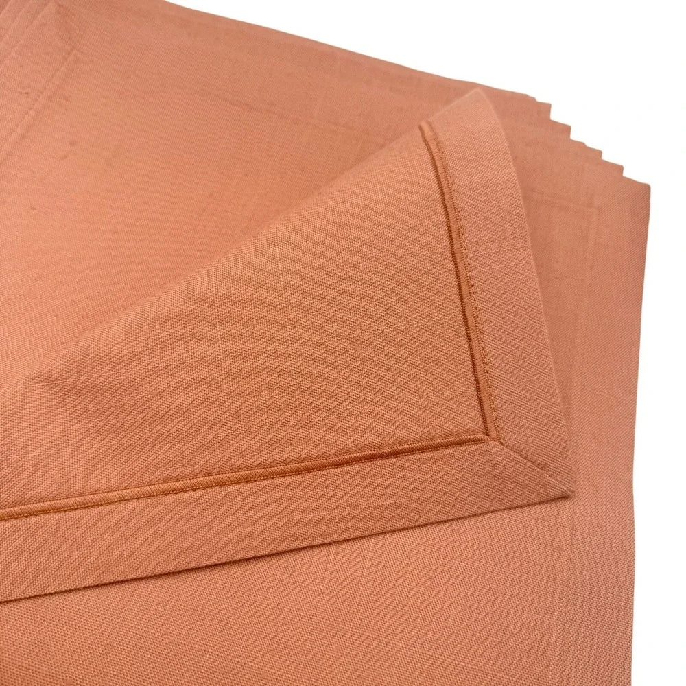 Set of 8 Terracotta Linen Placemats Structured Mitered Table Mats 17